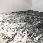 Hanae Utamura, Spread, 2012. Plaster, Black paint, Linoleum, 3 x 2.85 m.