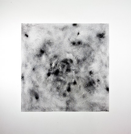 Sungfeel Yun, Chaos, Cosmos and Circulation 03-08, Iron powder, wood glue on canvas, 160 x 160 cm, 2014.