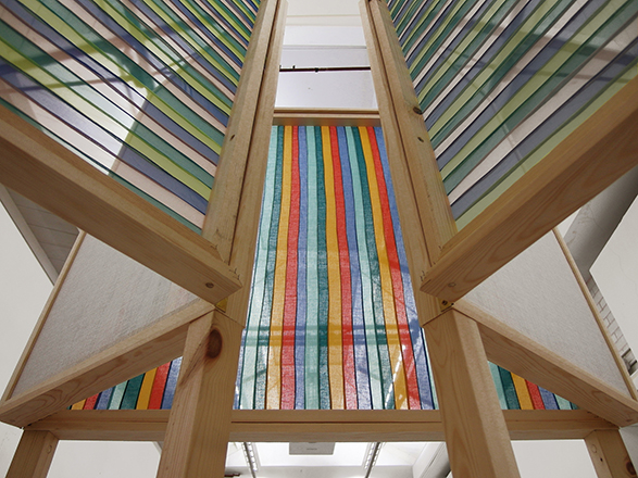 Yumi Chung, Untitled, 2013, Fabric, Wood, Casters, 183 × 285cm