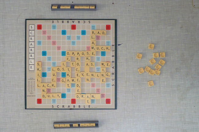 Harald Den Breejen, A Most Unlikely Game of Scrabble, 2011. Installation view, DV.