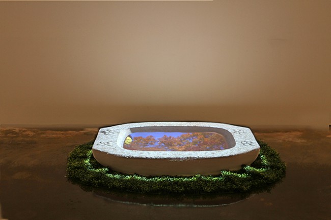 Chang Kyum Kim, "Watershadow,  Four Seasons, 2", 2013-14, Video Installation, approx 14 mins, 110 x 29 x 20 cm.