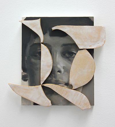 Bronte, 2014. Oil and ceramic on board, 24 x 21 cm
