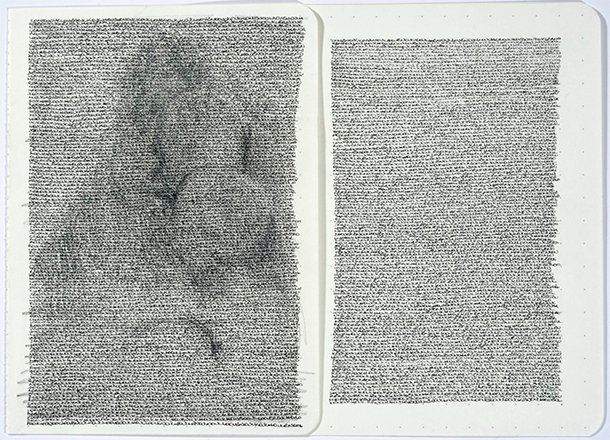 Aisha Abid Hussain, A Fine Balance between Love and Despair Aisha Abid Hussain, "Series XI", 2017, Permanent Japanese ink, lead pencil on paper,12.7x 17 cm