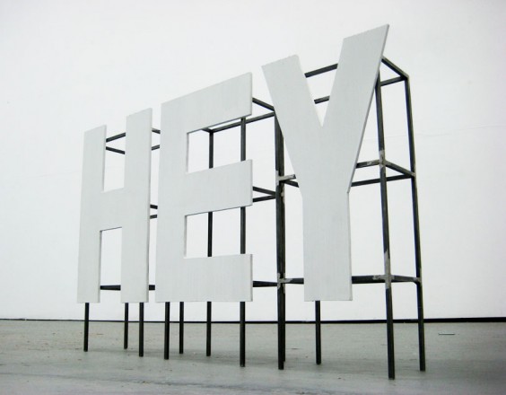 HEY, 2011. Steel, MDF, 38 x 22 x 10 cm