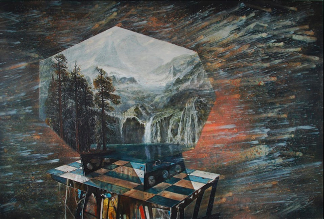Jeoff Litherland, I’ll Cry Diamonds While you Burn, 2011. Oil on Canvas, 100 x 140 cm.