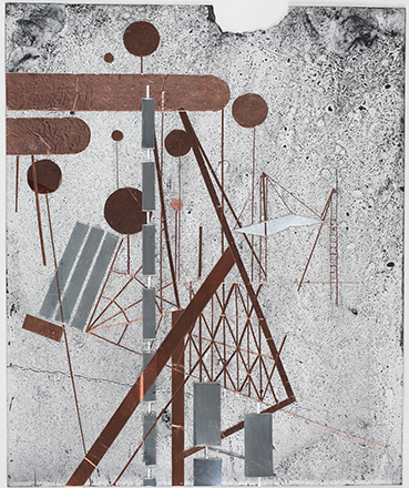 _Jeehee Park, Drawing (mixed media collages), 2014. Copper tapes and zinc plates on paper (1)