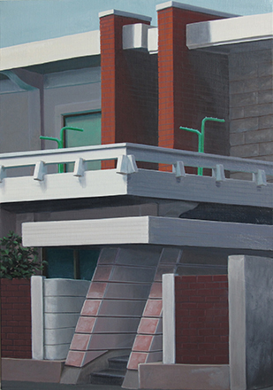 Ingo Baumgarten, "Untitled (parallel structures,Seogyodong, Seoul)", 2012-2013, Oil on canvas, 41 x 60 cm.