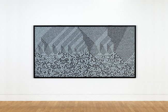 Troika, Calculating the Universe Series 2, #3 , 2014. 23,940 Black and White Dice, 135 x 182 x 4.7 cm.