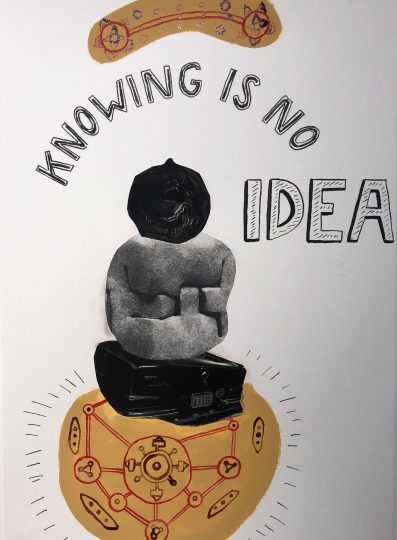 Ole Hagen, Knowing Is No Idea, 2017, ink, gouache, collage, 50x40cm